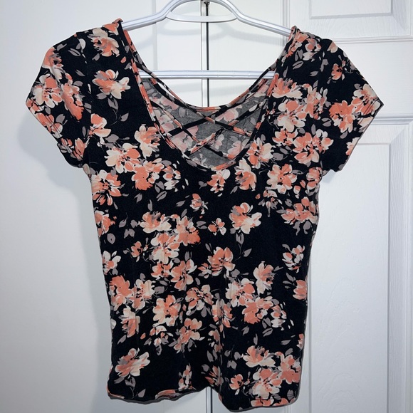 Black and pink/ orange floral top - Picture 2 of 3